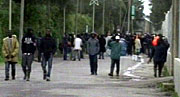 Gli immigrati in protesta a Rosarno